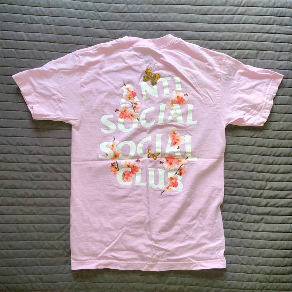 anti social social club pink kkoch tee